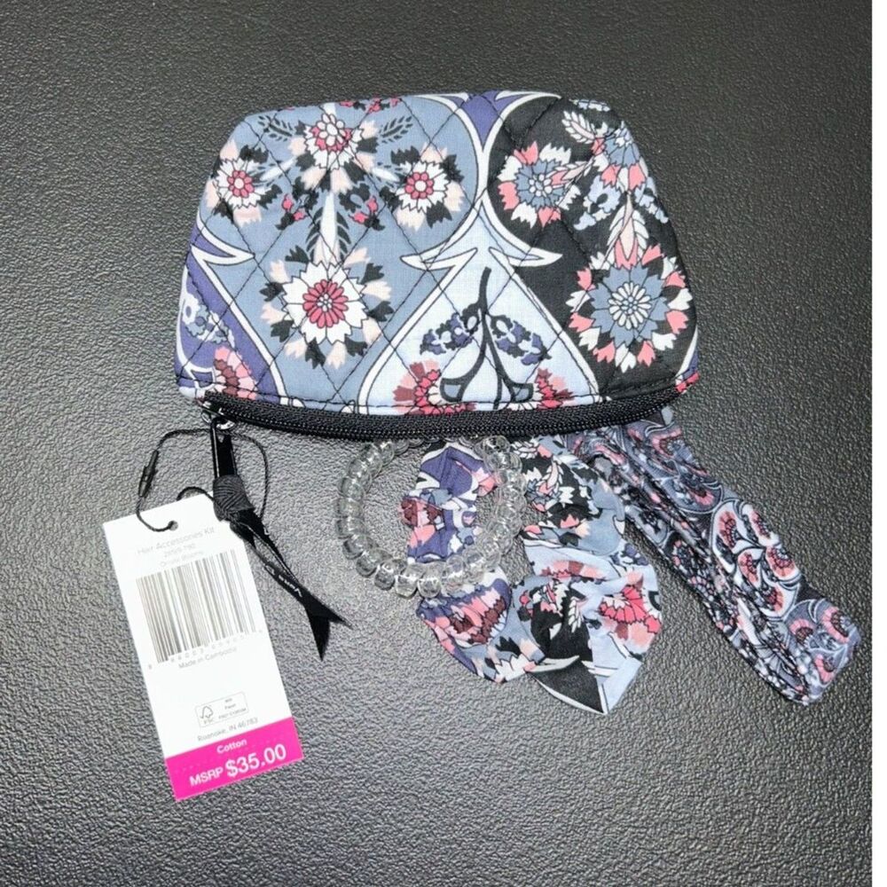 New with Tags! Vera Bradley Hair Accessories Kit in cotton Ornate Blooms C5